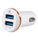 Car 3.1a Dual Usb Car Charger Led Portable Dc 12-24v Car Charger Universal Application Usb Car Charger For Mobile Phones White