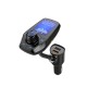 Car Bluetooth Hands-free Phone Transmitter AUX MP3 Player Smart Fast Charging 3.0 Charger black