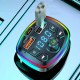 Car Bluetooth-compatible 5.0 Fm Transmitter With Microphone Hands-free Calls Dual Charger Mp3 Player Led Backlight black