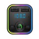 Car Bluetooth-compatible Fm Transmitter Dual Usb Charger Voltage Display Wireless Adapter black