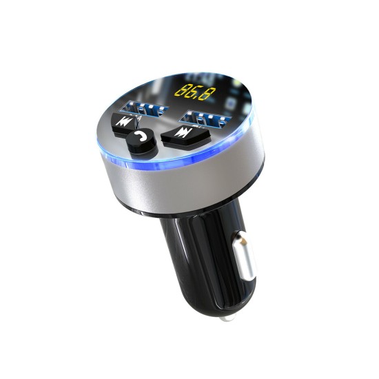 Car Charger Wireless Bluetooth 5.0 Receiver Dual Usb Fast Charging Black