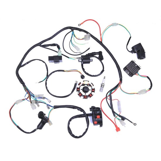 Car Electric Wiring Harness Wire Loom CDI Stator Assembly for ATV QUAD 125CC-250CC