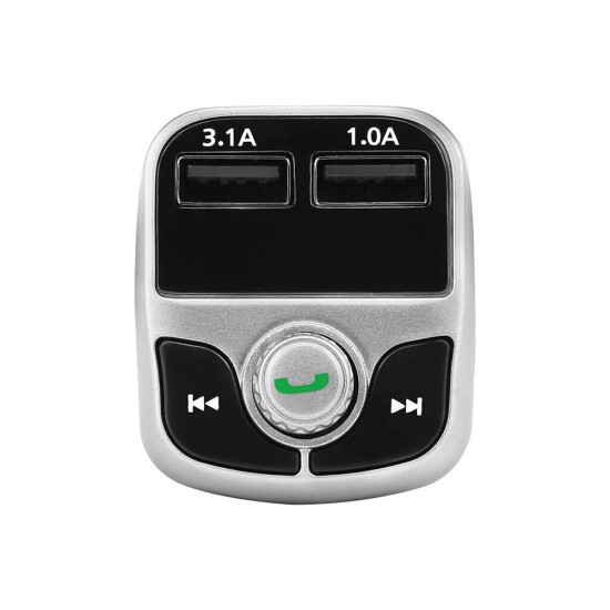 Car FM Transmitter Wireless Radio Adapter USB Charger Bluetooth Black Silver