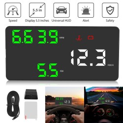 Car HUD Head-up Display OBD Digital Speedometer Car Computer Intelligent Brightness Adjustment black