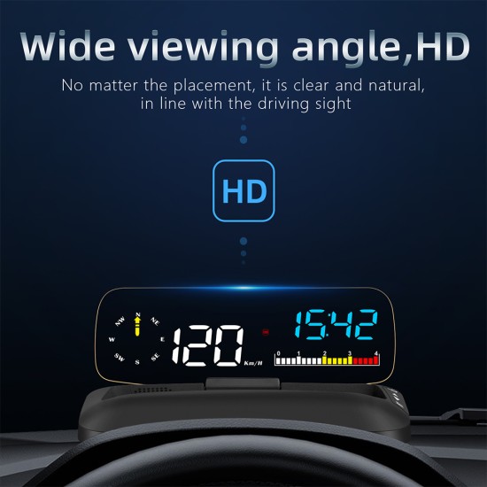 Car Hd Hud Head-up  Display Gps Digital Display Obd Windscreen Modified Navigation Projector black