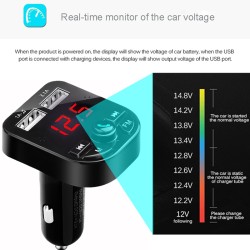 Car MP3 Music Player Bluetooth 5.0 Receiver FM Transmitter Dual USB Car Charger U Disk / TF Card Lossless Music Player black