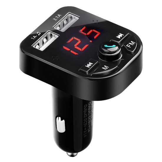 Car MP3 Music Player Bluetooth 5.0 Receiver FM Transmitter Dual USB Car Charger U Disk / TF Card Lossless Music Player black