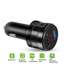 Car MP3 Player Bluetooth Hands-free FM Transmitter Music Player Radio Silver