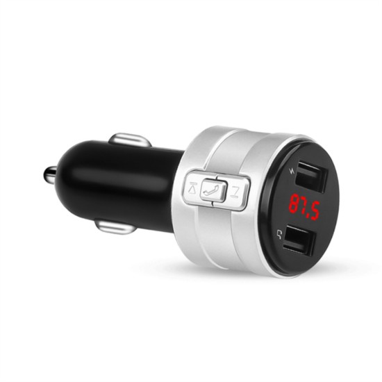 Car MP3 Player Bluetooth Hands-free FM Transmitter Music Player Radio Silver