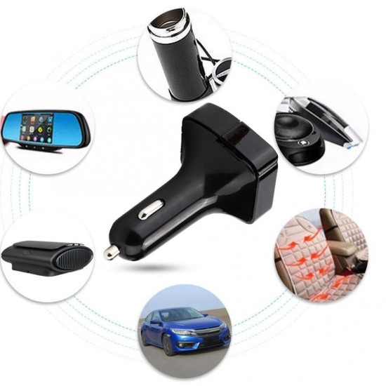 Car MP3 Player FM Transmitter Multifunction Hands-free Call Car Bluetooth Player USB Charger TF Card Support Black