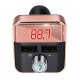 Car Mp3 Player Fm Transmitter Bluetooth-compatible Hands-free Dual Usb Wireless Charger black + rose gold