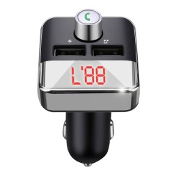 Car Mp3 Player Fm Transmitter Bluetooth-compatible Hands-free Dual Usb Wireless Charger black