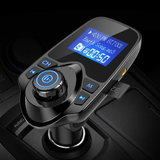 Car Multimedia Player Color Screen Car Mp3 Player Fm Transmitter U Disk / Tf Music Bluetooth Car Kit Car Charger; blue