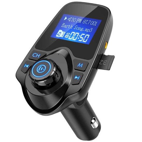 Car Multimedia Player Color Screen Car Mp3 Player Fm Transmitter U Disk / Tf Music Bluetooth Car Kit Car Charger; blue