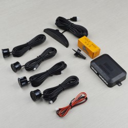 Car Parking Sensor Kit Rear Reverse 12V 4 Sensors Buzzer Sensor Audio Alarm Probe black