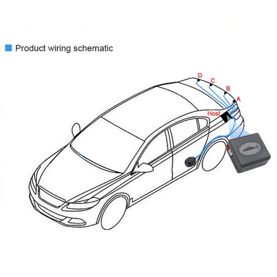 Car Parking Sensor System 16.5mm Probe Reversing Backup Radar Sound Buzzer Black