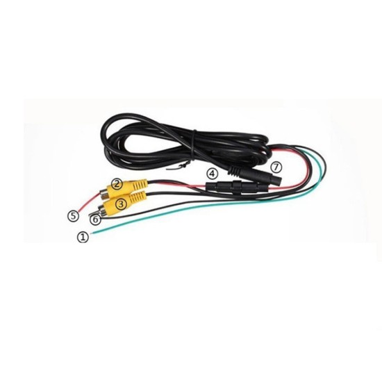 Car Reverse Rear View Parking Camera Video Extension  Cable Connecting Cord black