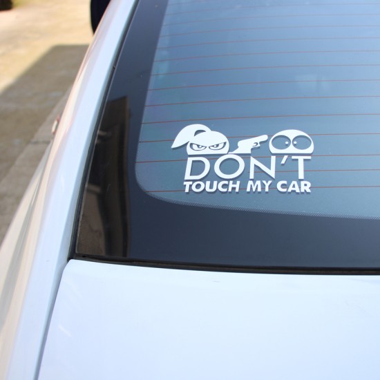 Car Styling Funny Car Sticker for Warning Do Not Touch My Car White