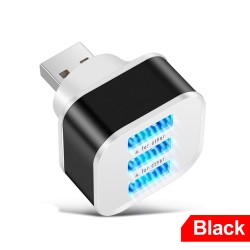 Car Usb Charging Extender 2.0 3-port Extended Usb Splitter With Indicator Light Plug And Play 3 In 1 For For Smart Phones Usb Fans black