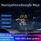 D1 Hud Car Head-up Display OBD and GPS Dual System Navigation Speedometer Black