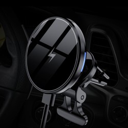 D7 Magnetic Car Wireless  Charger 15w Fast Charging Car Phone Mount Stand For Iphone12 Series Black