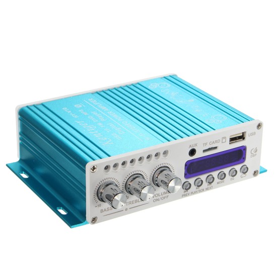 Digital Mini Bluetooth HiFi Stereo Amplifier Audio AMP for Car Home MP3 Player - Blue