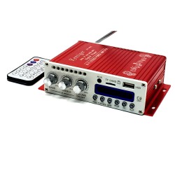 Digital Mini Bluetooth HiFi Stereo Amplifier Audio AMP for Car Home MP3 Player - Red