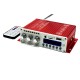 Digital Mini Bluetooth HiFi Stereo Amplifier Audio AMP for Car Home MP3 Player - Red