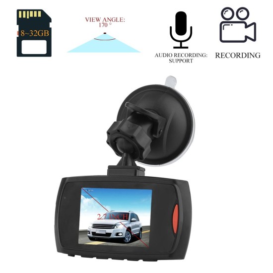 Driving  Recorder 2.7 Inch Lcd Night Vision Hd 720p Car Dvr Camera black