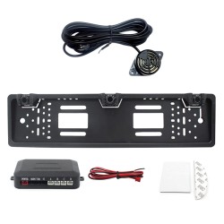 Eu Europe Car License Plate Frame Car Parking Sensor Kit black