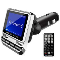 FM Bluetooth Mp3 Player Large Screen Display Hands-free Calling Built-in Microphone Silver Black