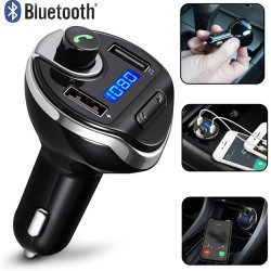 FM Transmitter Bluetooth Wireless  Radio Hands Free Car Kit Car MP3 Audio Player with USB Car Charger black