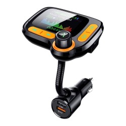 FM Transmitter Car Wireless Adapter Qc3.0 Charger Bluetooth 5.0 Black