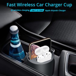 Fast Wireless Car Charger Cup for Phone XsMax/Xr/8 Car Charger for Samsung S10/S9 black_X9A