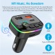 Fm Transmitter Car Wireless Bluetooth Kit Hands-free Dual Usb Charger Aux Player Pd20w Fast Charger Black