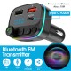 Fm Transmitter Car Wireless Bluetooth Kit Hands-free Dual Usb Charger Aux Player Pd20w Fast Charger Black