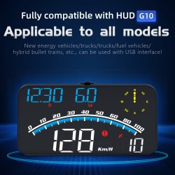 G10 Hud Gps Head Up Display Speedometer Overspeed Led Monitor Blue and White