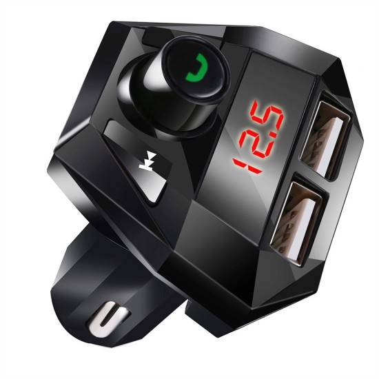 G18 Car Mp3 Player Wireless Bluetooth-compatible Hands-free Dual Usb Car Charger Fm Transmitter Receiver black