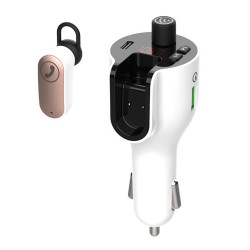 G52 USB Car Charger FM Transmitter Bluetooth 5.0 FM Modulator Headset Wireless Aux Audio Privacy Protection Fast Charger white