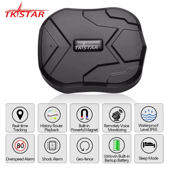 GPS Tracker Car 5000mAh 90 Days Standby 2G Vehicle Tracker GPS Locator Waterproof Magnet Voice Monitor Free Web APP black