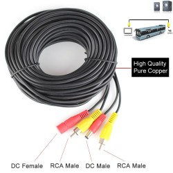 Generic 10M Security RCA Power Audio Video AV Cable For CCTV Camera, Reverse Camera