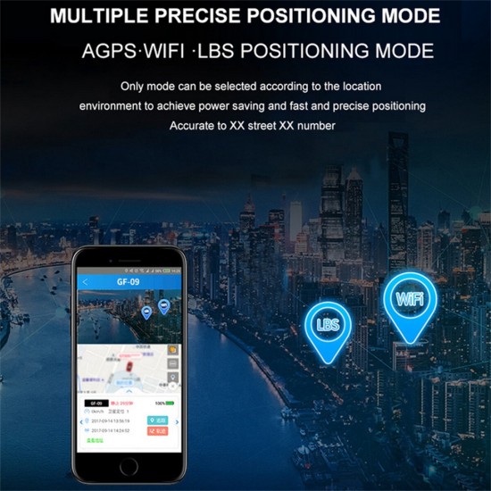 Gf09 Magnetic Micro Car Locator GPS Real Time Tracking Positioning Device App Remote Recording Device Black