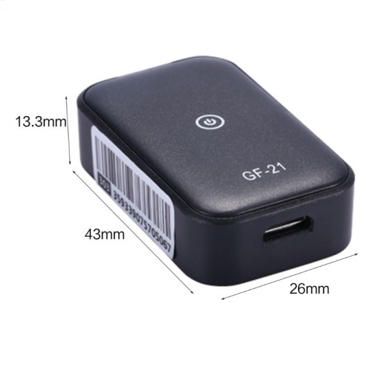 Gf21 Real-time Locator Mini GPS Wifi Alarm Driving Recorder Vehicle Personal Alarm SOS Anti-lost Device Black