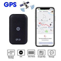 Gf21 Real-time Locator Mini GPS Wifi Alarm Driving Recorder Vehicle Personal Alarm SOS Anti-lost Device Black