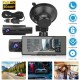 Hd 1080p 3-lens GPS Dash Cam Infrared Night Vision Lcd Screen Driving Recorder Parking Camera black