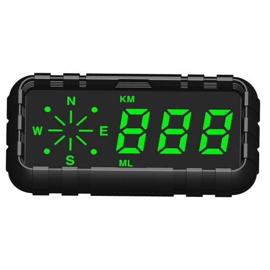 Hud Speed Odometer Mileage Car Head Up Display Compass Gps Speedometer Black