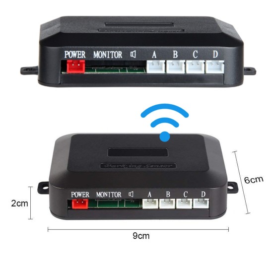 LED Wireless Parking Sensor Kit Parktronic 4 Sensors Auto Car Reverse Assistance Backup Radar Monitor System Blue probe