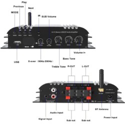 Lepy LP-168 Plus Bluetooth IR/2.1CH 45W-2 68W BASS HiFi Digital Stereo Amplifier black_17.6X15.5x4.3 (0.91KG) European standard