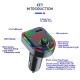 Luminous Bluetooth-compatible 5.0 Car  Fm  Transmitter Hands-free Multi-function Mp3 Player Wireless Receiver Usb Fast Charger black F6