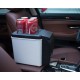 Mini 6L Car Refrigerator 12v Multi-function Travel Fridge Home Cooler Warmer with 4 Drink Holes Electric Fridge black_12V for car